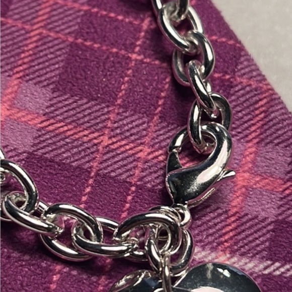 2176-HCT Adjustable 8” Chained Double Heart Charms,Silver Metal Color Bracelet - Picture 9 of 13